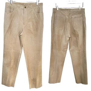 Jones New York Taupe 100% Suede Trousers w/Classic Five Pocket Styling Size 14